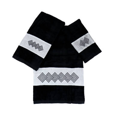 Black decorative online towels